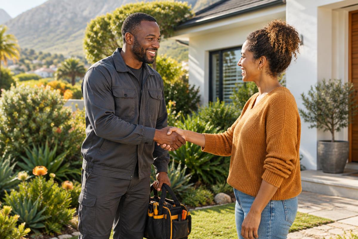 A trusted local tradesman greeting a Cape Town homeowner